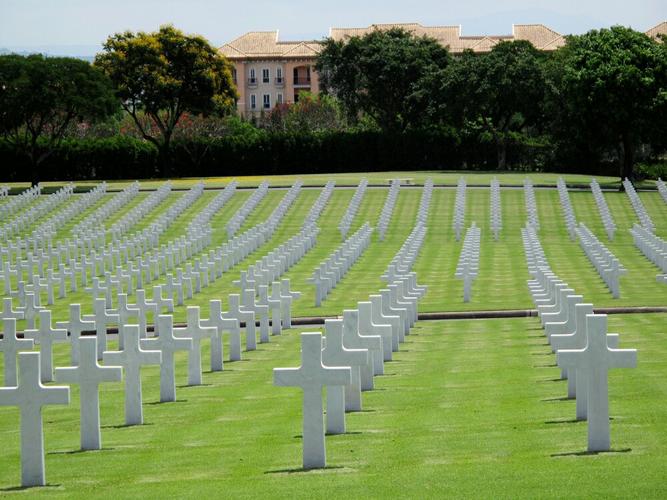 马尼拉美国烈士陵园和战争纪念馆景点,机场打车去美军纪念公墓约200p